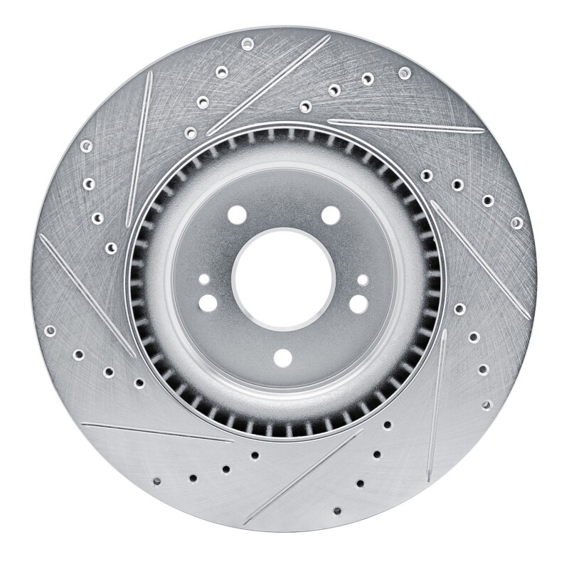 Hyundai SONATA Brake Rotor (1) - Front Right - R1 Concepts - Drilled & Slotted - Silver - `21-`26